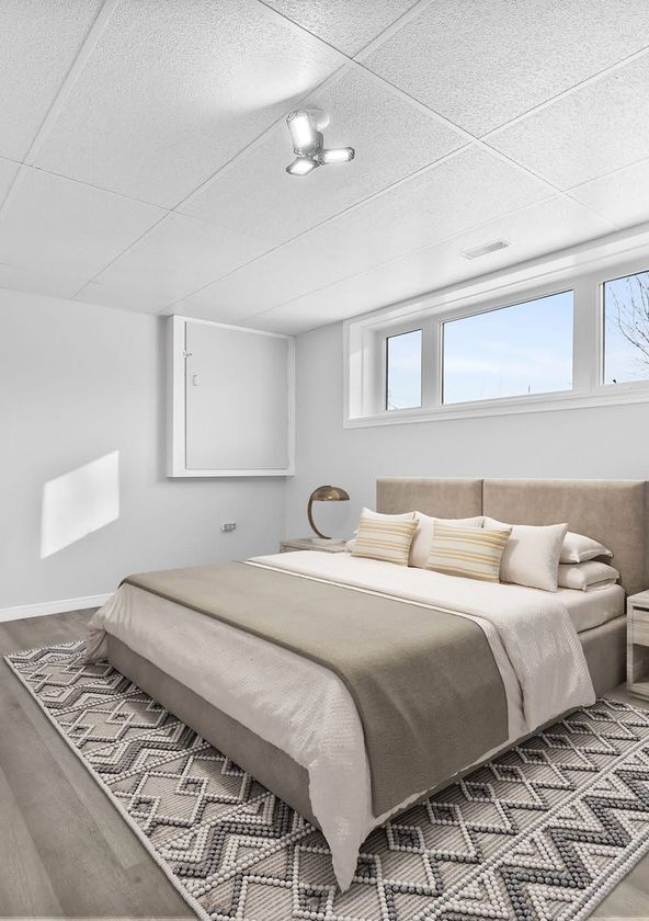 Bedroom with beautifully painted walls
