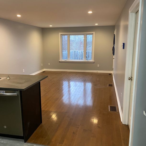 Newly installed laminate flooring