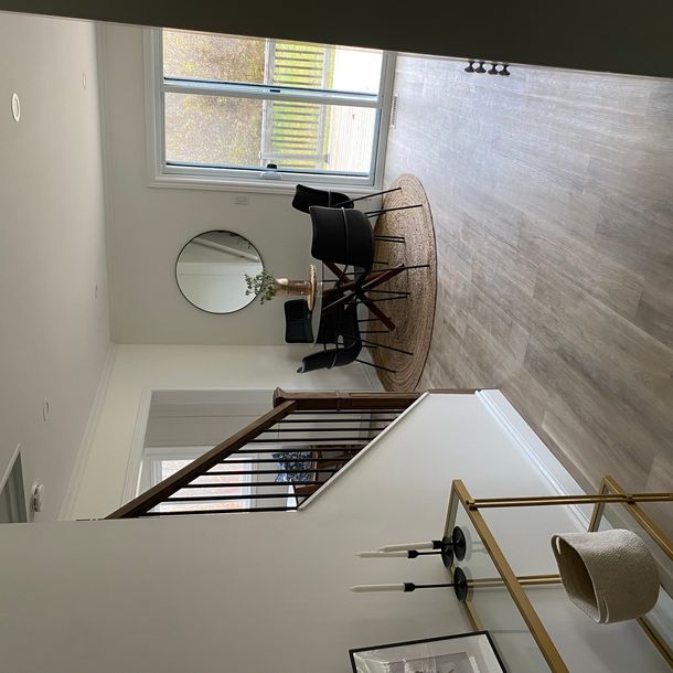 New flooring and paint around stairs